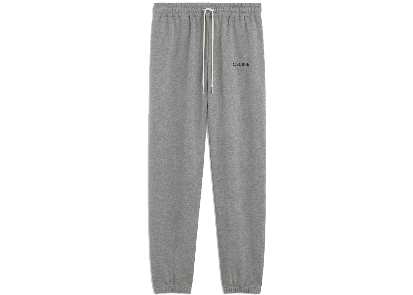 Celine Embroidered Cotton Track Pants Grey/Black