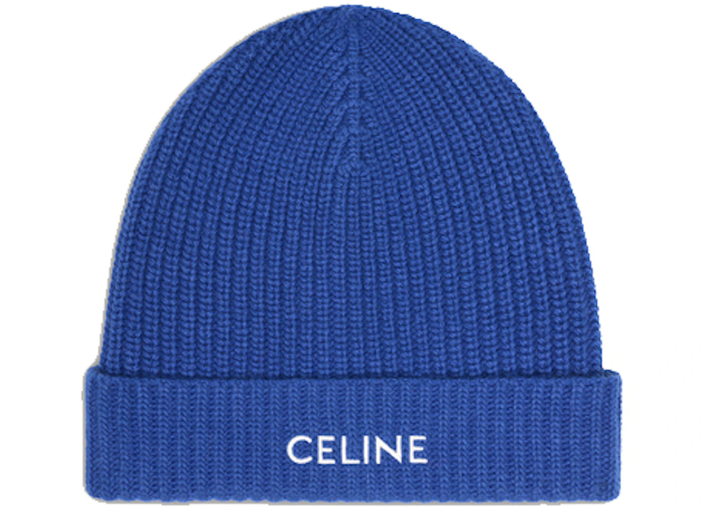 Celine Embroidered Wool and Angora Beanie Bright Blue