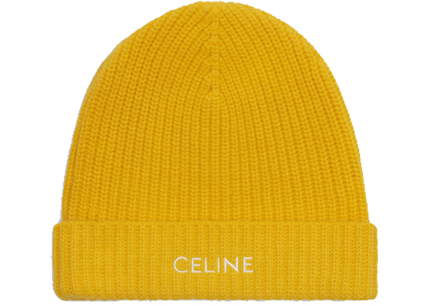 Celine Embroidered Wool and Angora Beanie Yellow