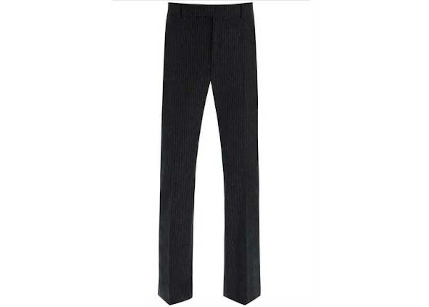 Celine Flared Cropped Pants In Striped Flannel Noir/Craie