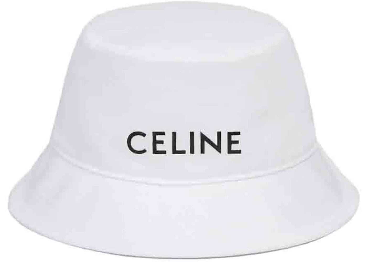 Celine Gabardine Cotton Bucket Hat Off White
