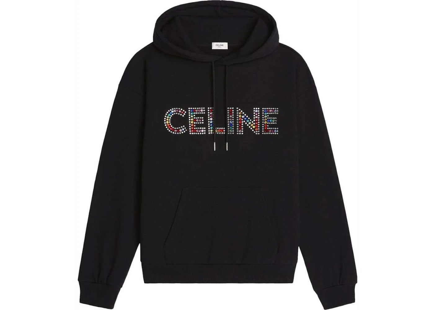 Celine Rhinestones Hoodie Black/Multicolor