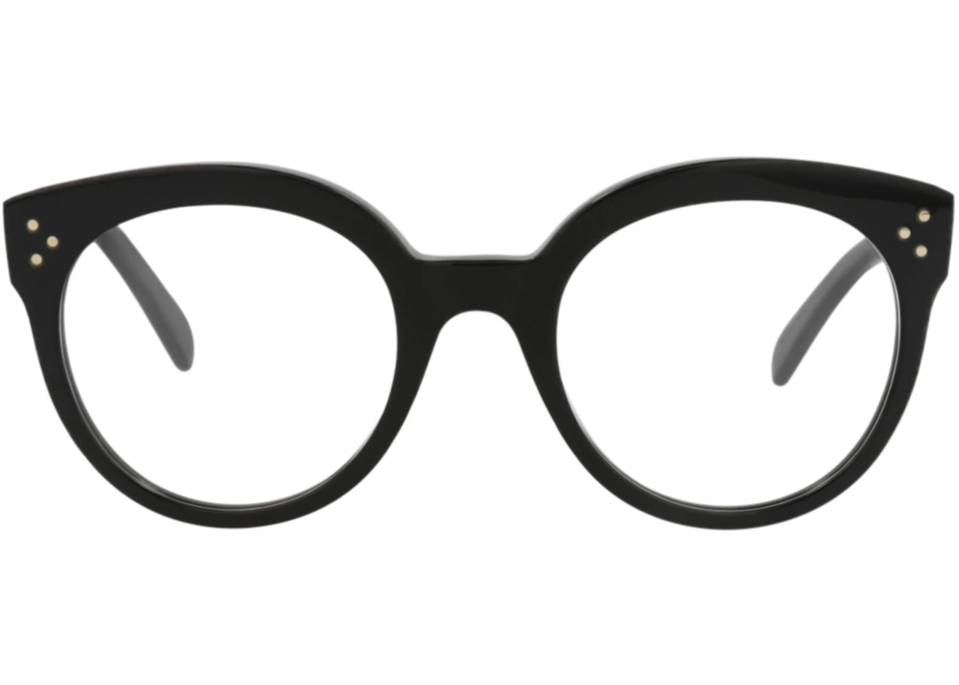 Celine Round-Frame Acetate Optical Frames Black Black Transparent (CL50093I-52-001)