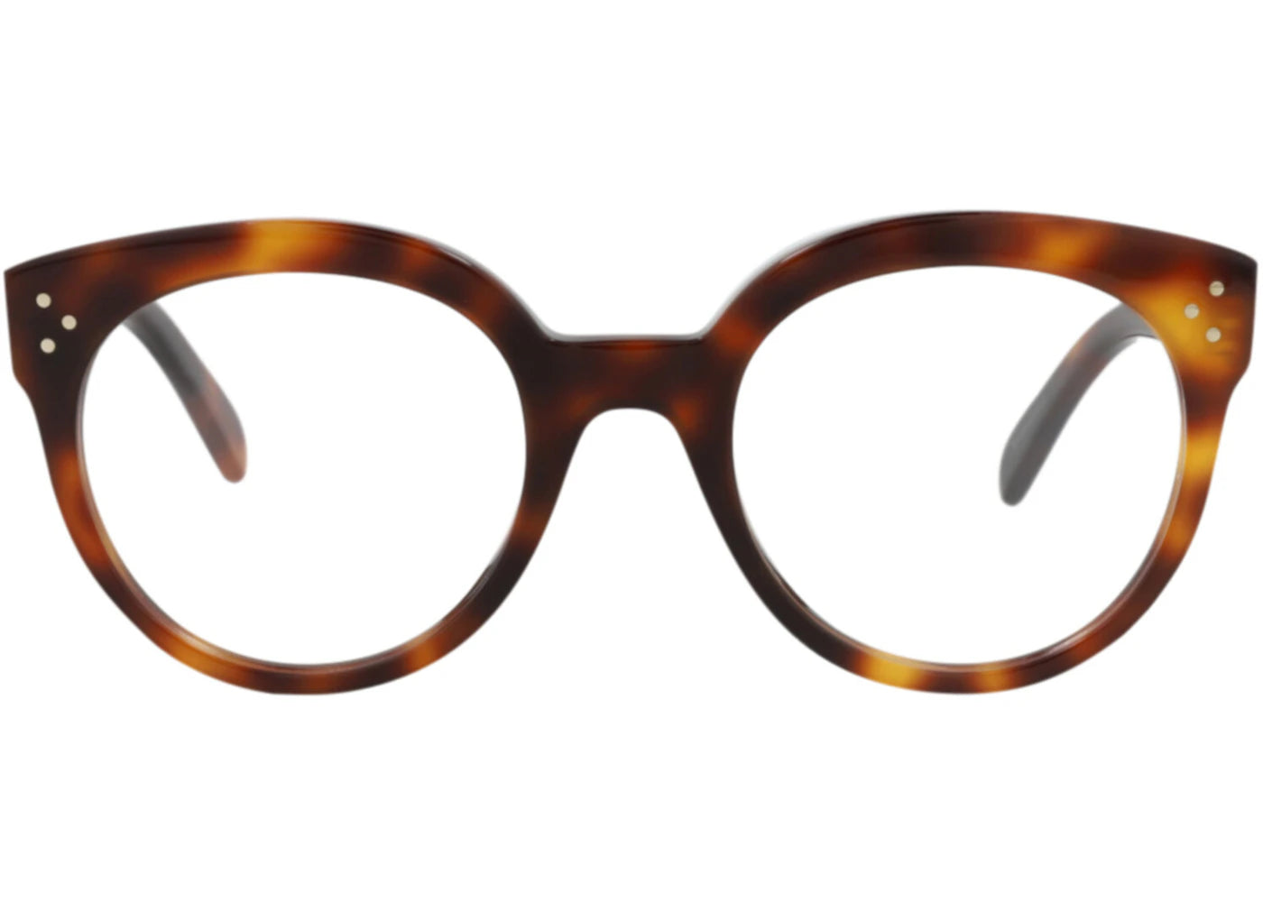 Celine Round-Frame Acetate Optical Frames Havana Havana Transparent (CL50093I-52-053)