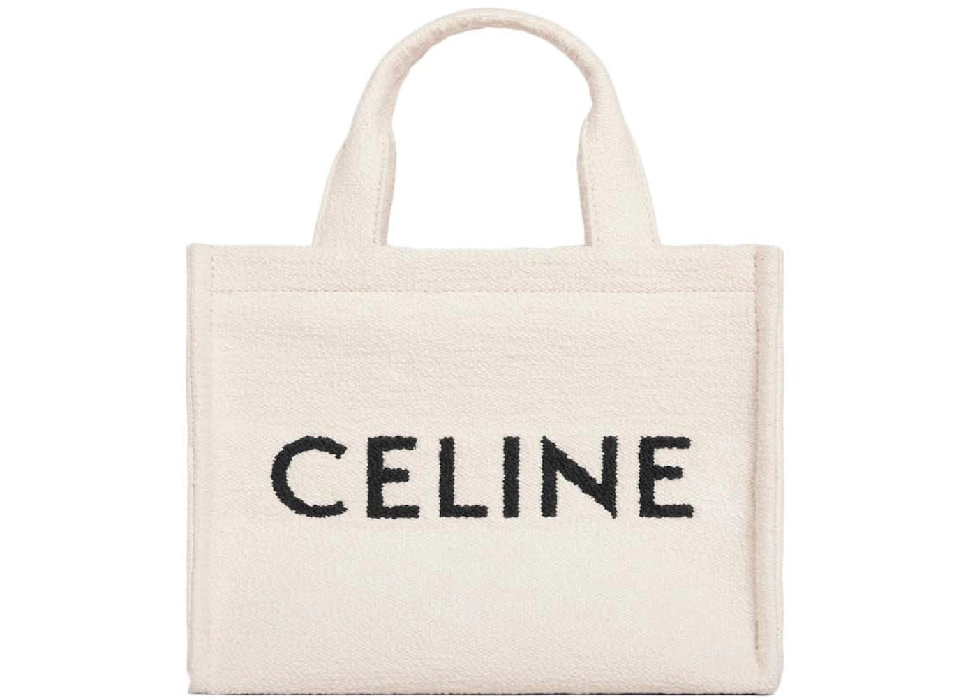 Celine Small Cabas Thais In Textile With Celine Jacquard Natural/Tan