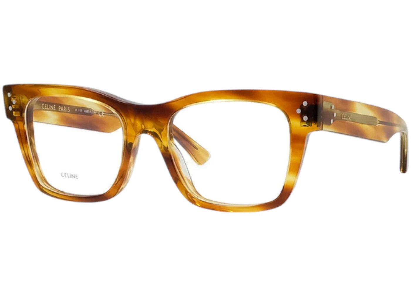 Celine Square Eyeglasses Striped Honey/Havana (CL50039I 056)