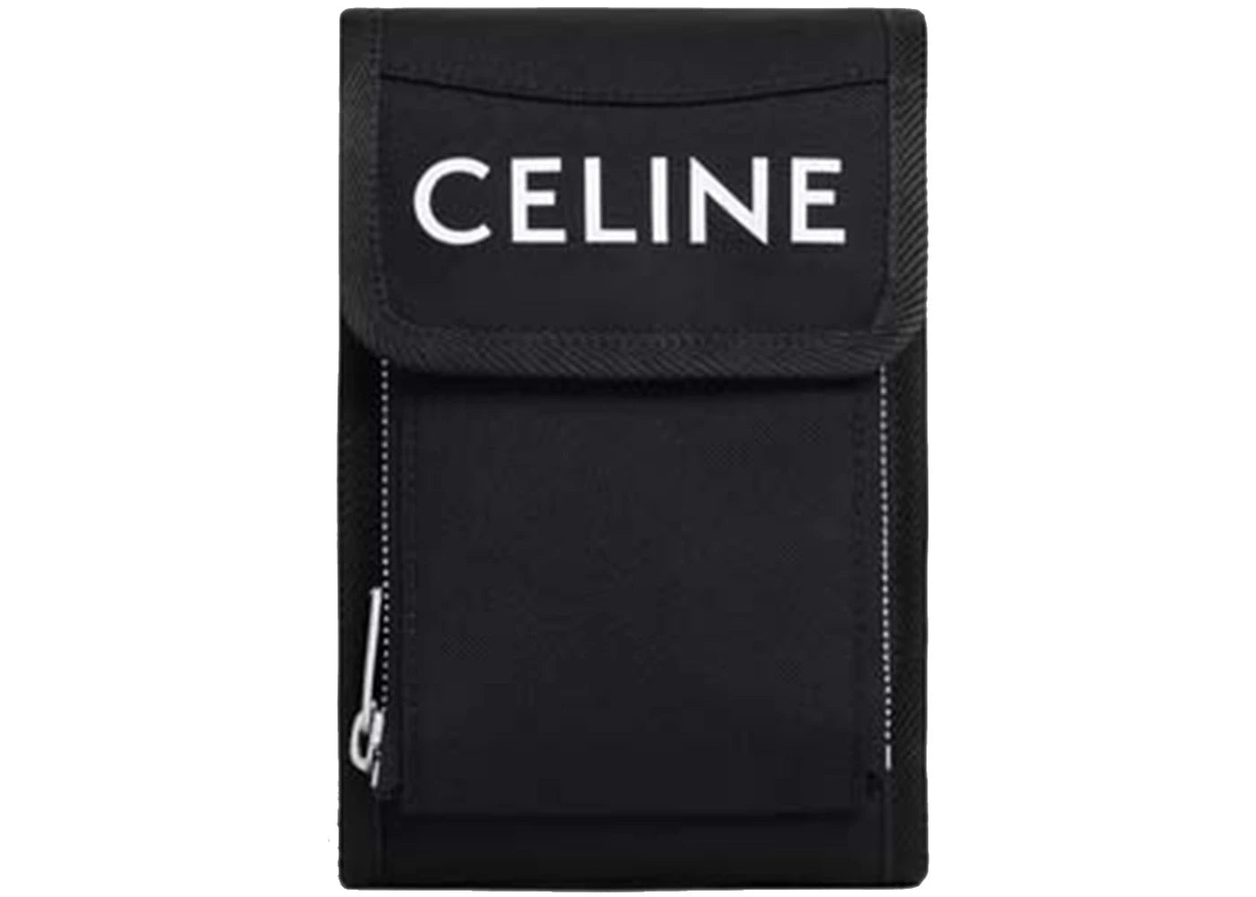 Celine Trekking Phone Pouch in Nylon Black