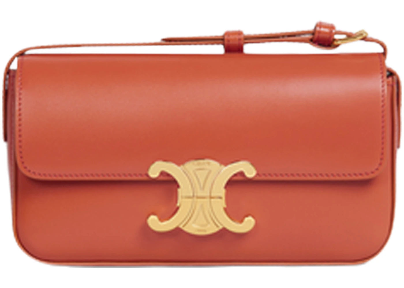 Celine Shoulder Bag Claude in Shiny Calfskin Leather Cornelian
