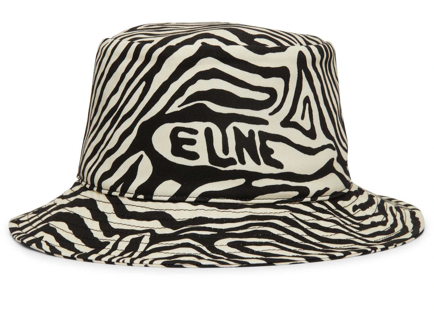 Celine Zebra-Print Bucket Hat In Cotton Gabardine Off White/Black