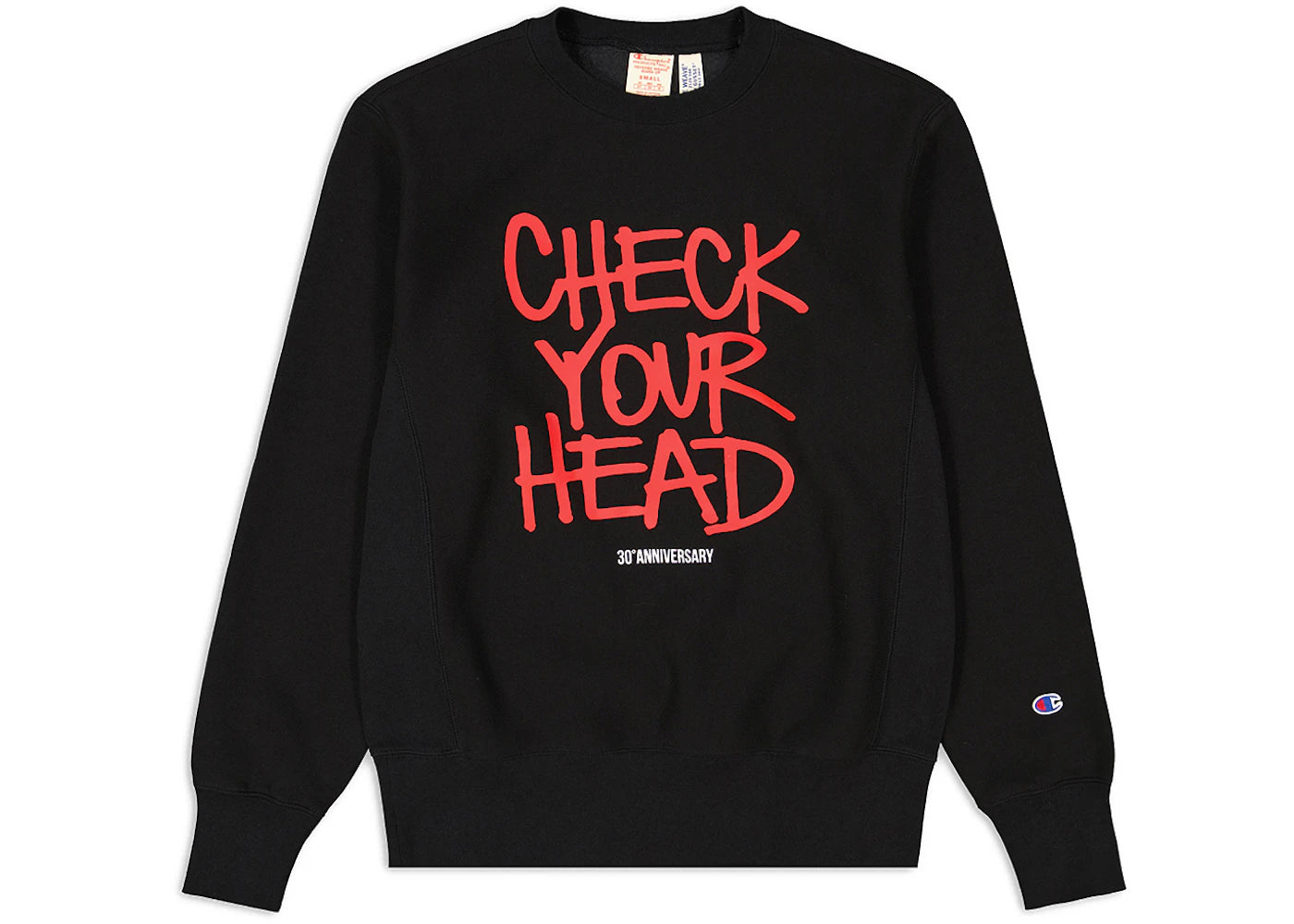 Champion x Beastie Boys x Eric Haze Check Your Head Reverse Weave Crewneck Sweatshirt Black