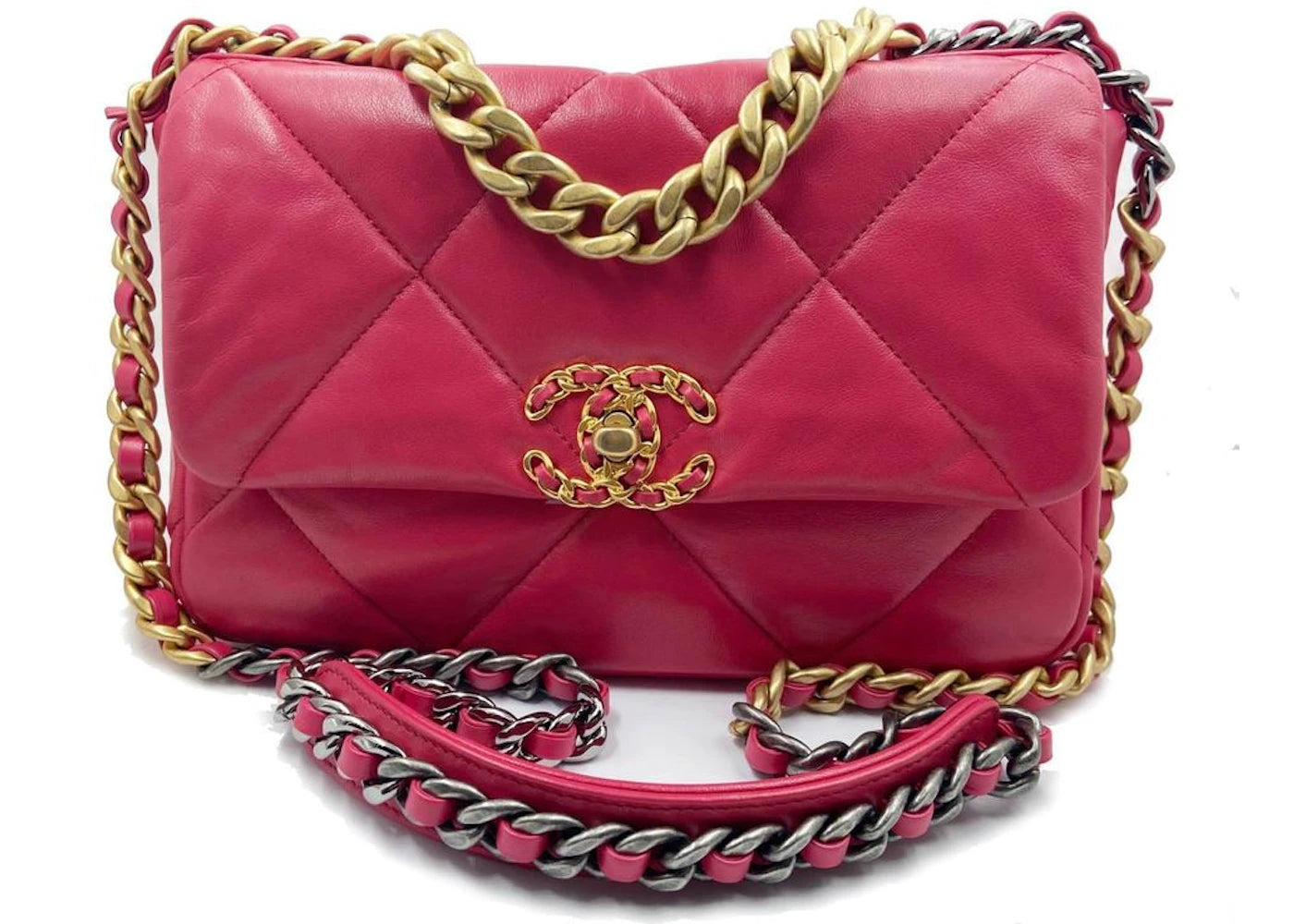 Chanel 19 Flap Bag Large Dark Pink