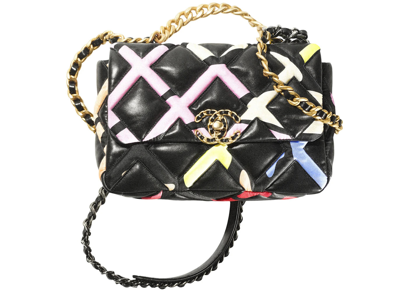 Chanel 19 Handbag Small 22S Lambskin Black/Multicolor