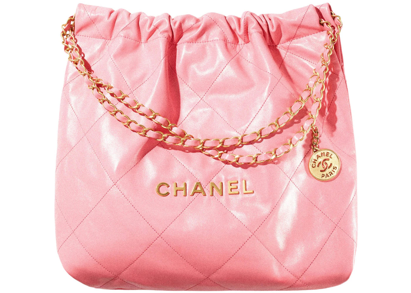 Chanel 22 Handbag 22S Calfskin Coral Pink