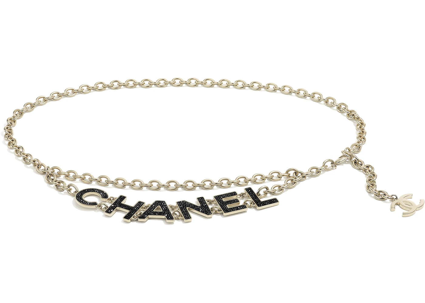 Chanel Belt Gold-tone Black/Gold