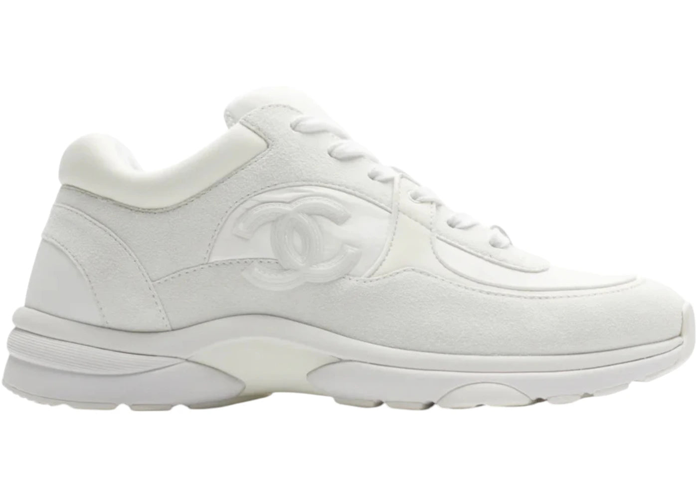 Chanel Triple White Chanel CC Logo Low Top Triple White