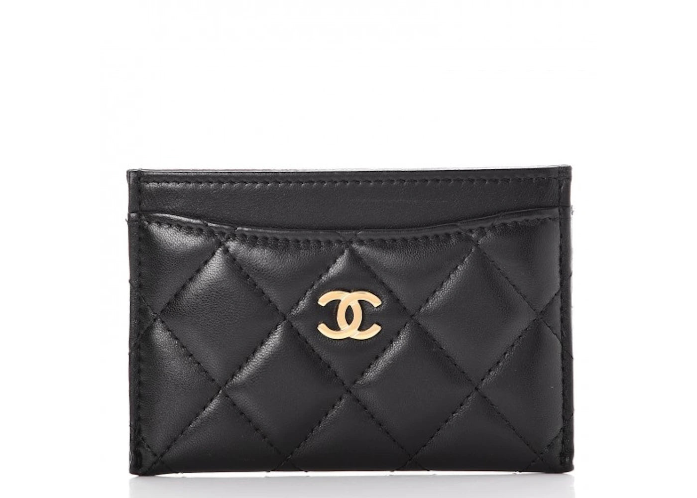 Chanel Card Holder Quilted Diamond Lambskin Black