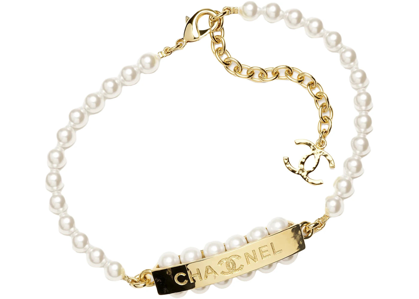 Chanel Choker Dark Gold/Pearly White (ABB848 B14643 NS018)