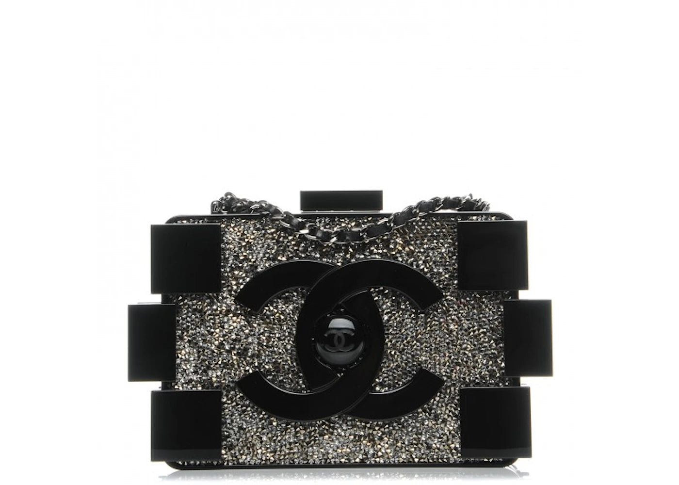 Chanel Boy Brick Lego Clutch Plexiglass Crystal Black
