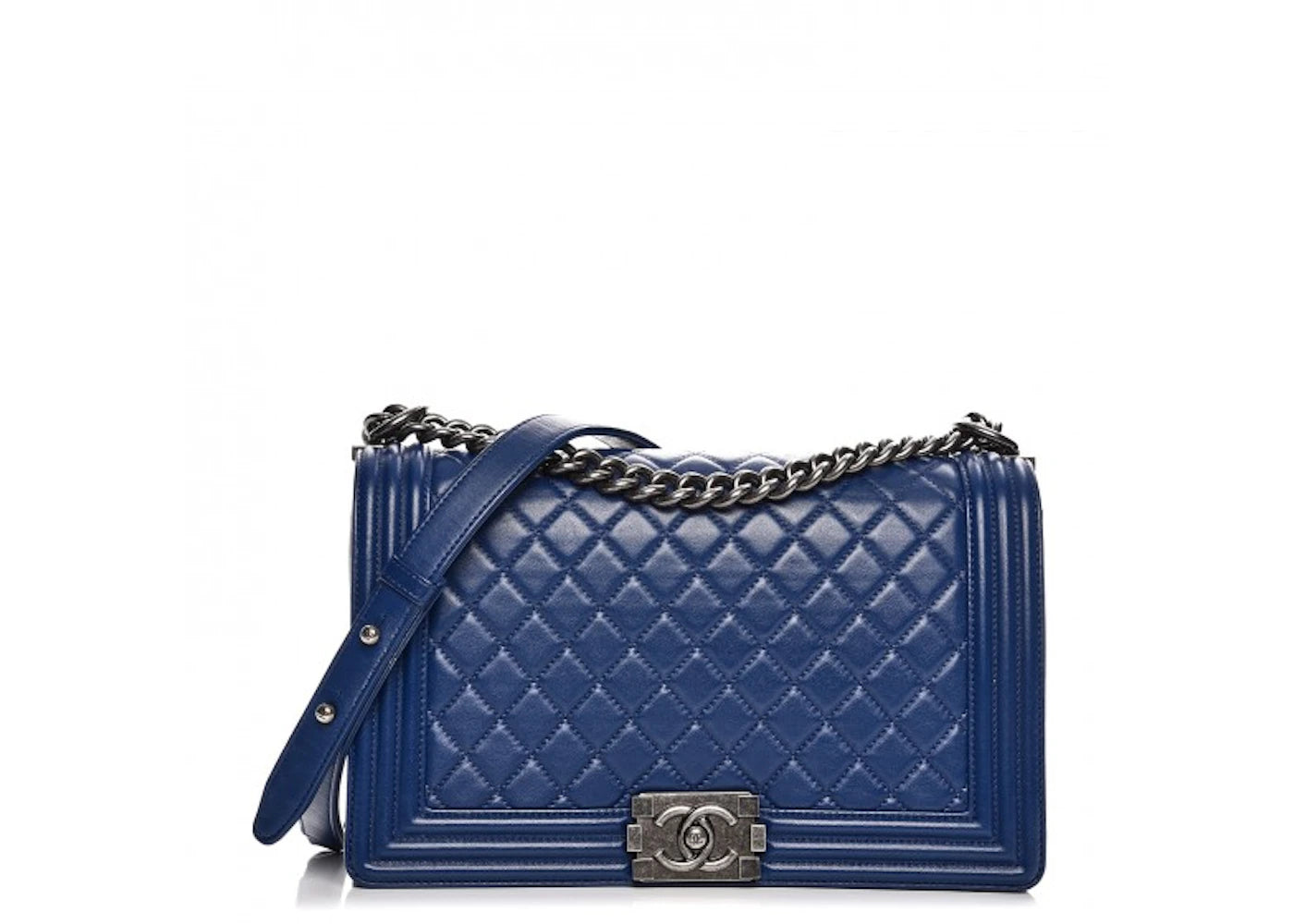 Chanel Boy Flap Diamond Quilted New Medium Dark Blue