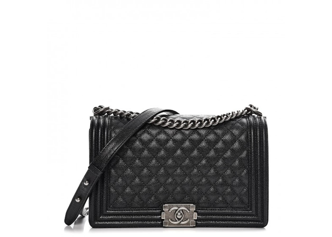 Chanel Boy Flap Quilted Diamond New Medium Caviar Black