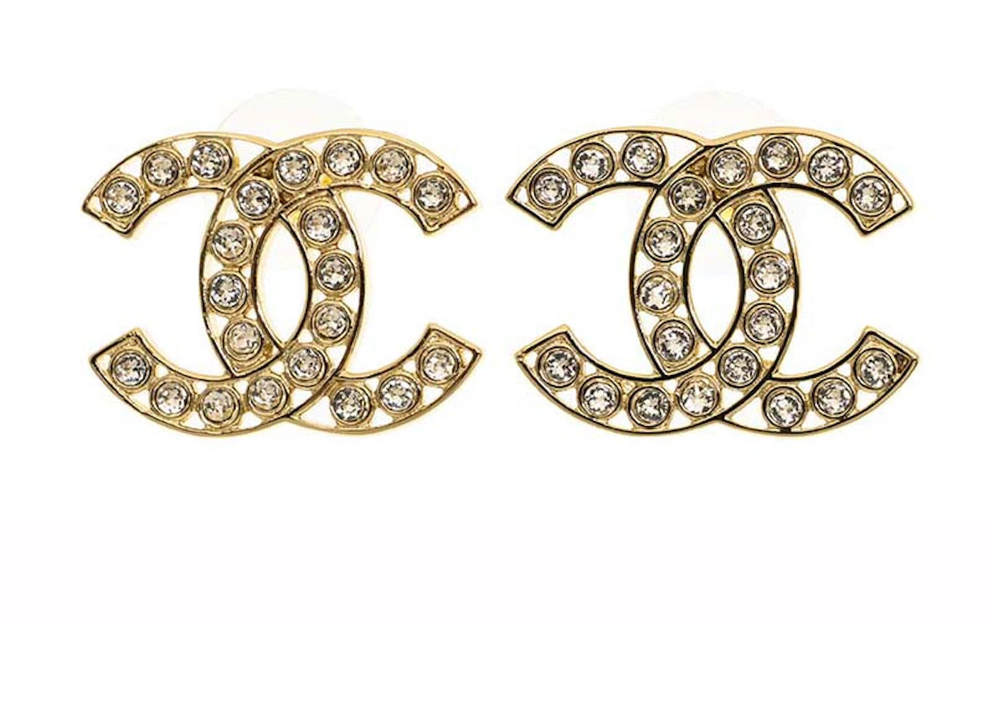Chanel Hollow CC Logo Earrings Gold (ABA870)