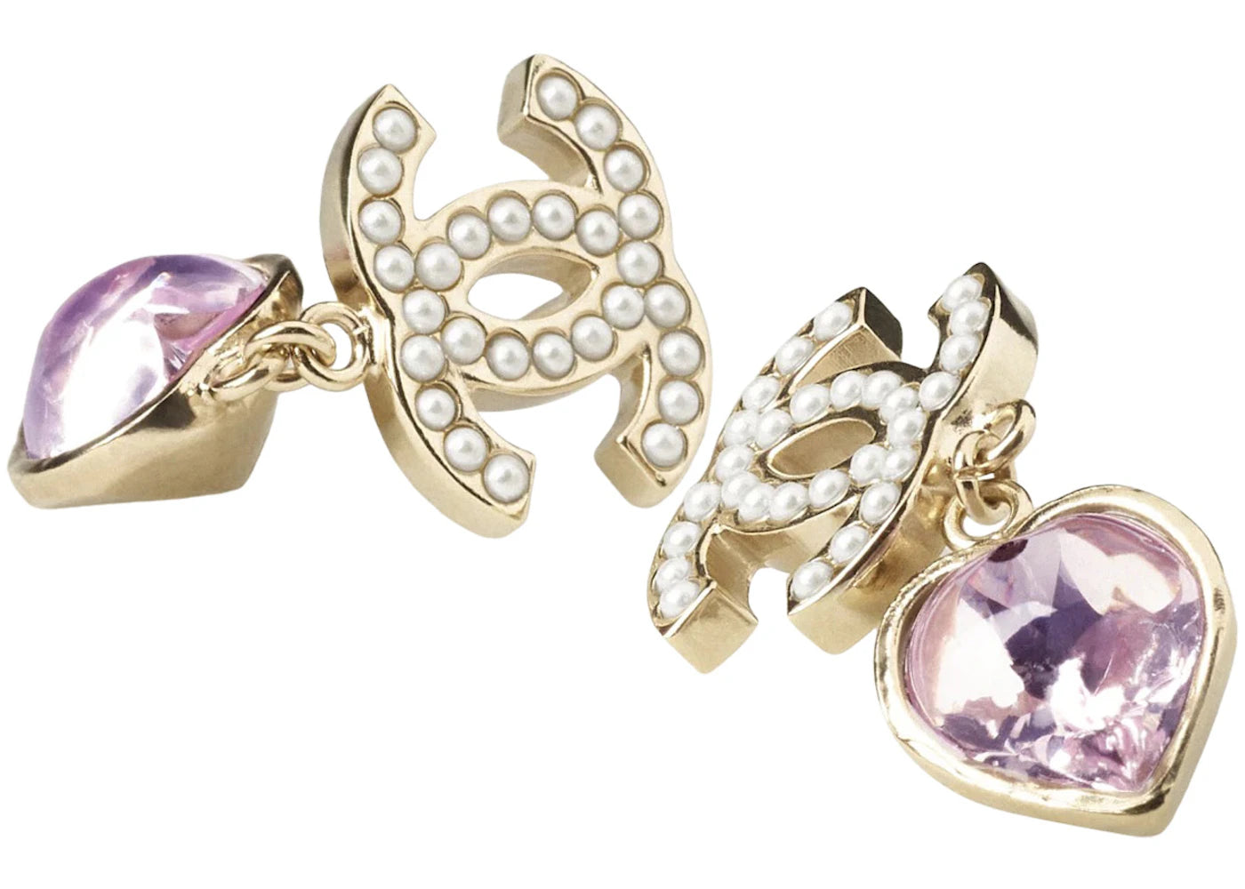 Chanel Metal Earrings AB9100 Gold/Pink