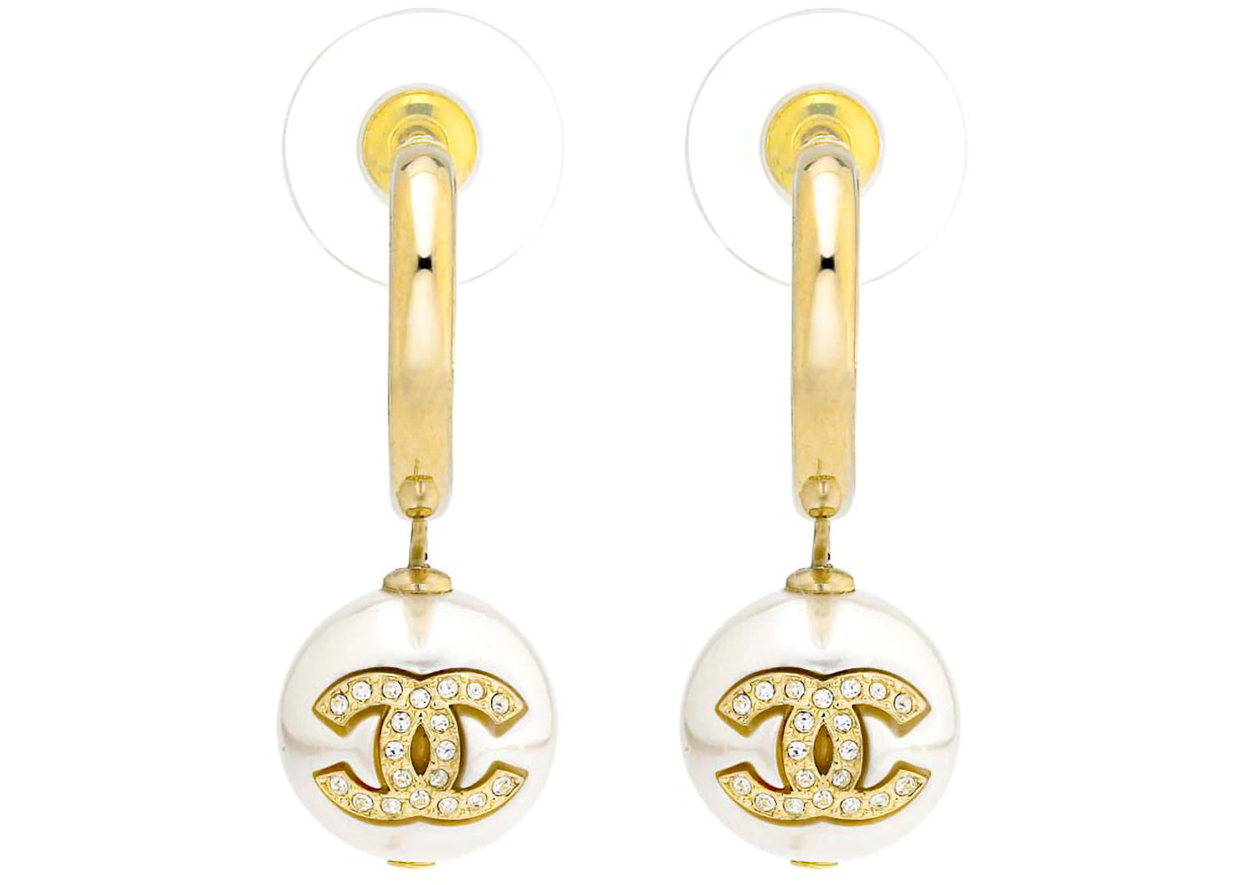Chanel Pearl Hoop Earrings Gold/Pearl (AB8451 B08257 NI488)