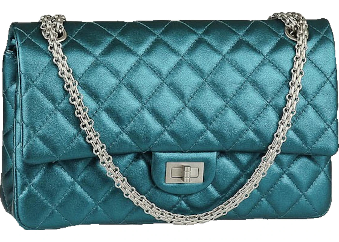 Chanel Reissue 2.55 Classic Double Flap Quilted Metallic 226 Turquoise