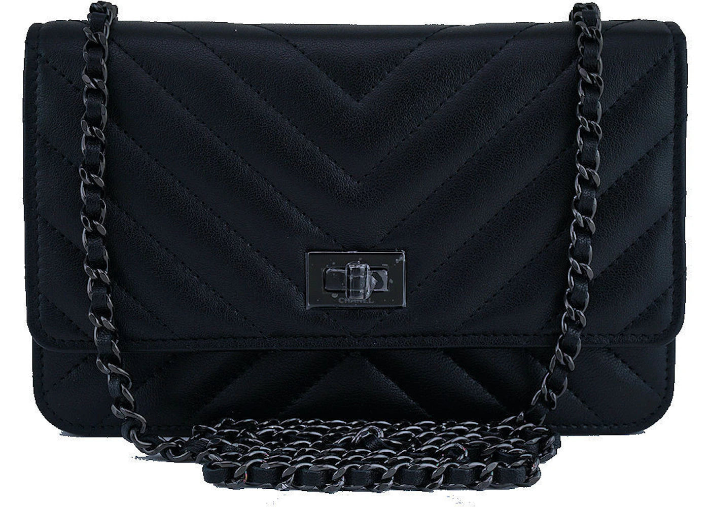 Chanel Reissue 2.55 So Black Quilted Chevron Black