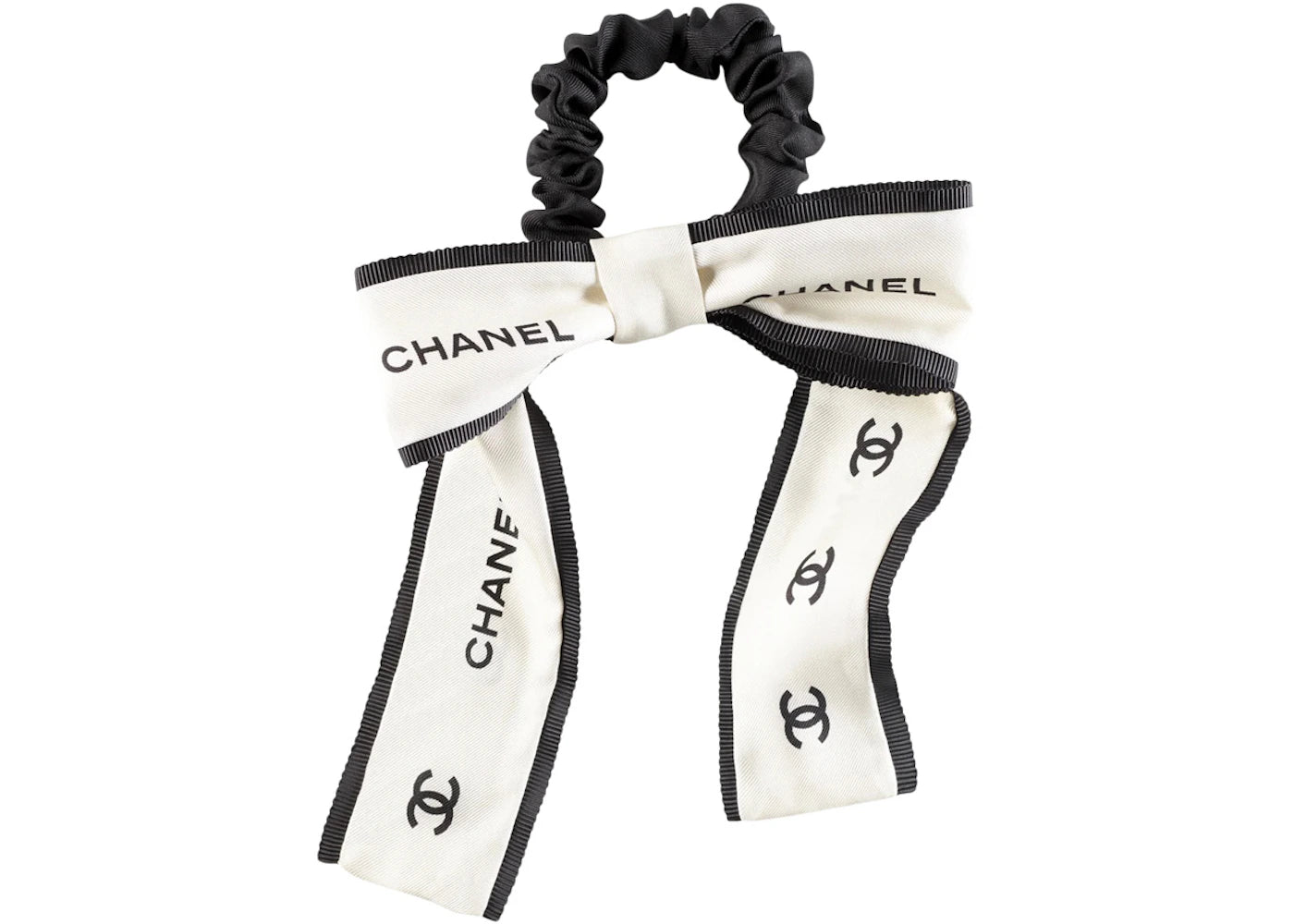 Chanel Silk Twill Hair Accessory Ecru/Black