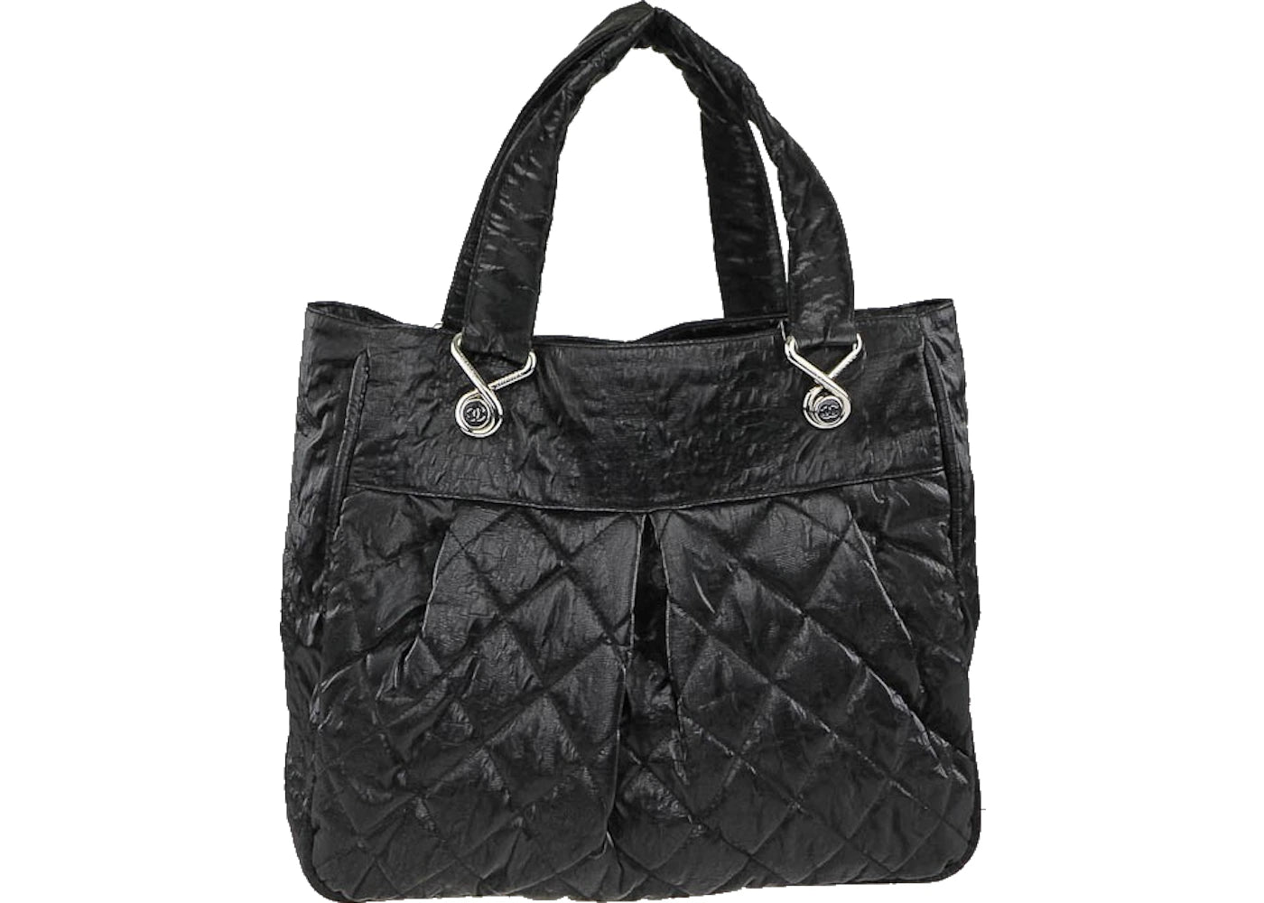 Chanel Tote Le Marais Ligne Quilted Crinkled Coated Large Black