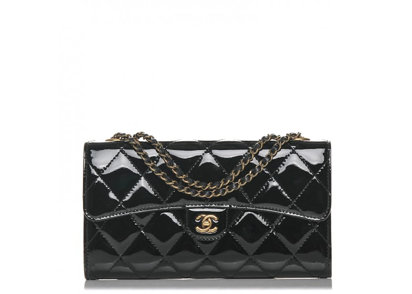 Chanel Wallet on Chain Eyelet Quilted Black