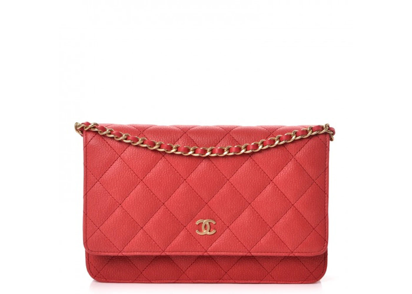 Chanel Wallet On Chain Quilted Diamond Red