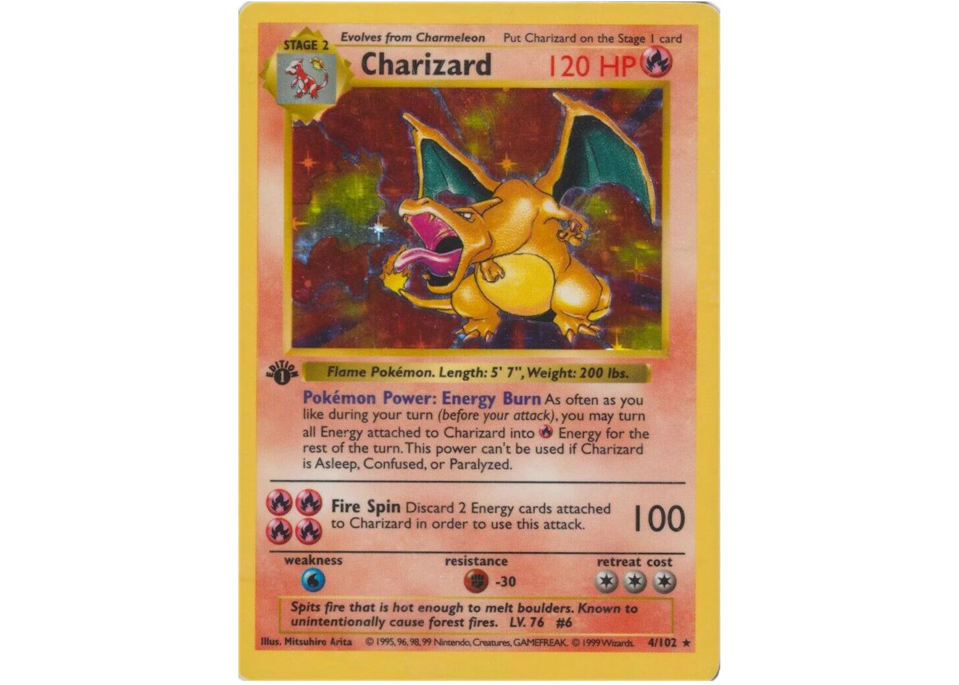 Charizard 1999 Pokémon TCG 1st Edition Holo #4 (Ungraded)