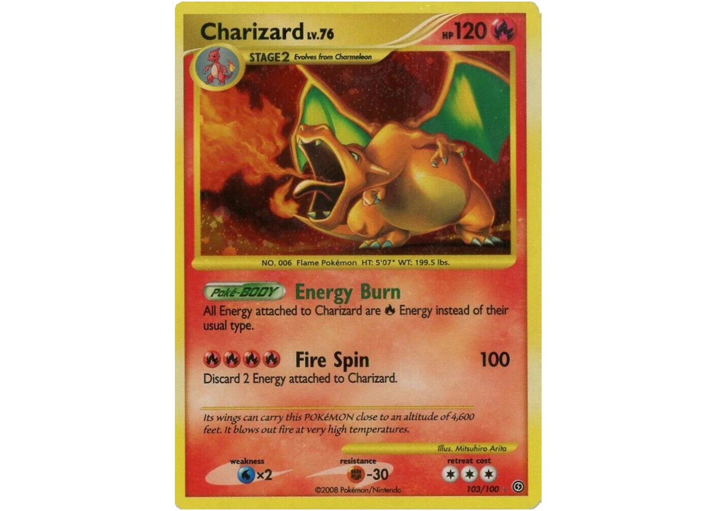Charizard 2008 Pokémon TCG Diamond & Pearl Stormfront Holo #103 (Ungraded)