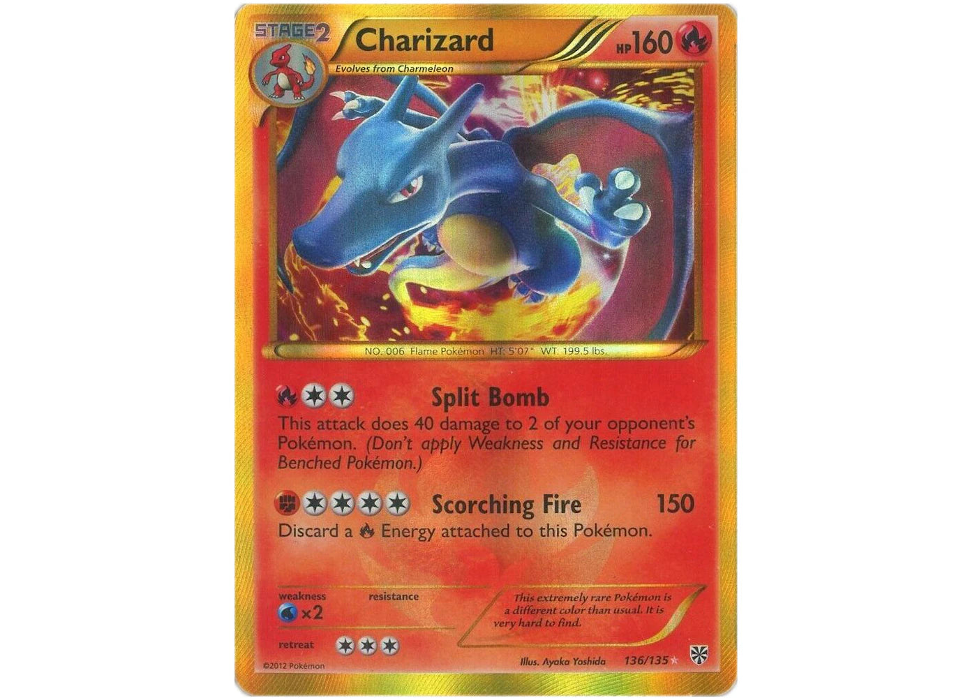 Charizard 2012 Pokémon TCG Black & White Plasma Storm #136 (Ungraded)