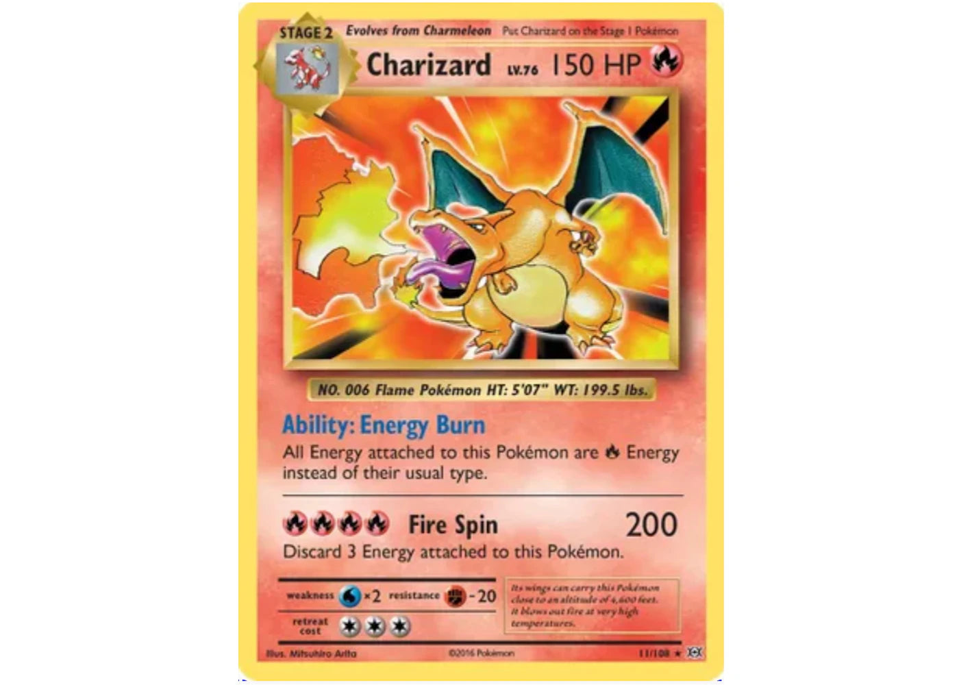 Charizard 2016 Pokémon TCG XY Evolutions Holo #11 (Ungraded)
