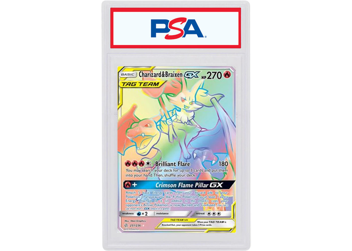 Charizard & Braixen GX 2019 Pokemon TCG Cosmic Eclipse Full Art #251/236 (PSA or BGS Graded)