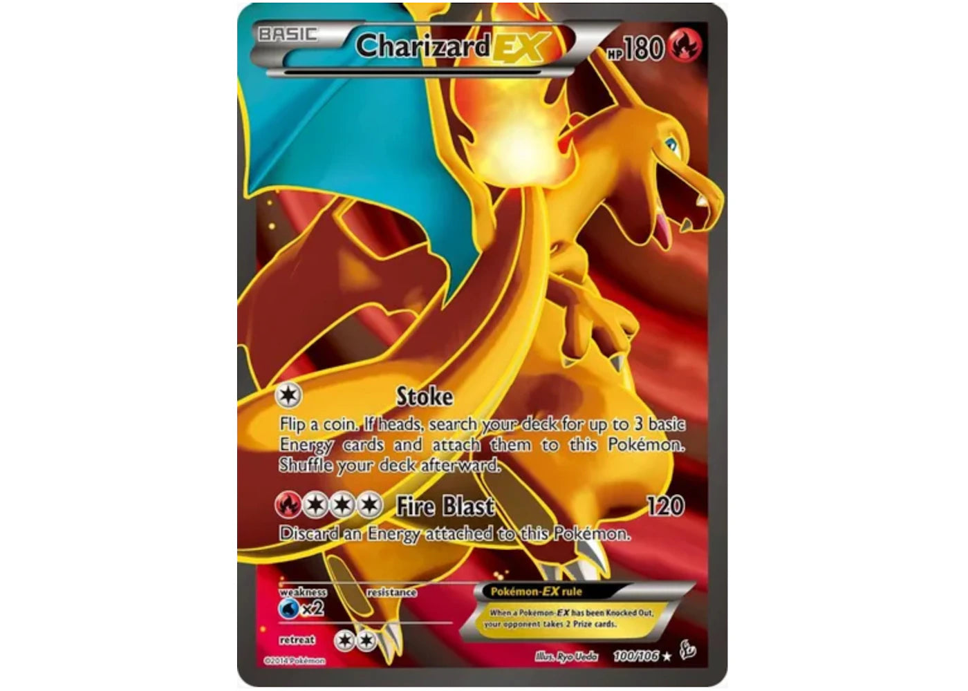 Charizard EX Full Art 2014 Pokémon TCG XY Flashfire #100 (Ungraded)