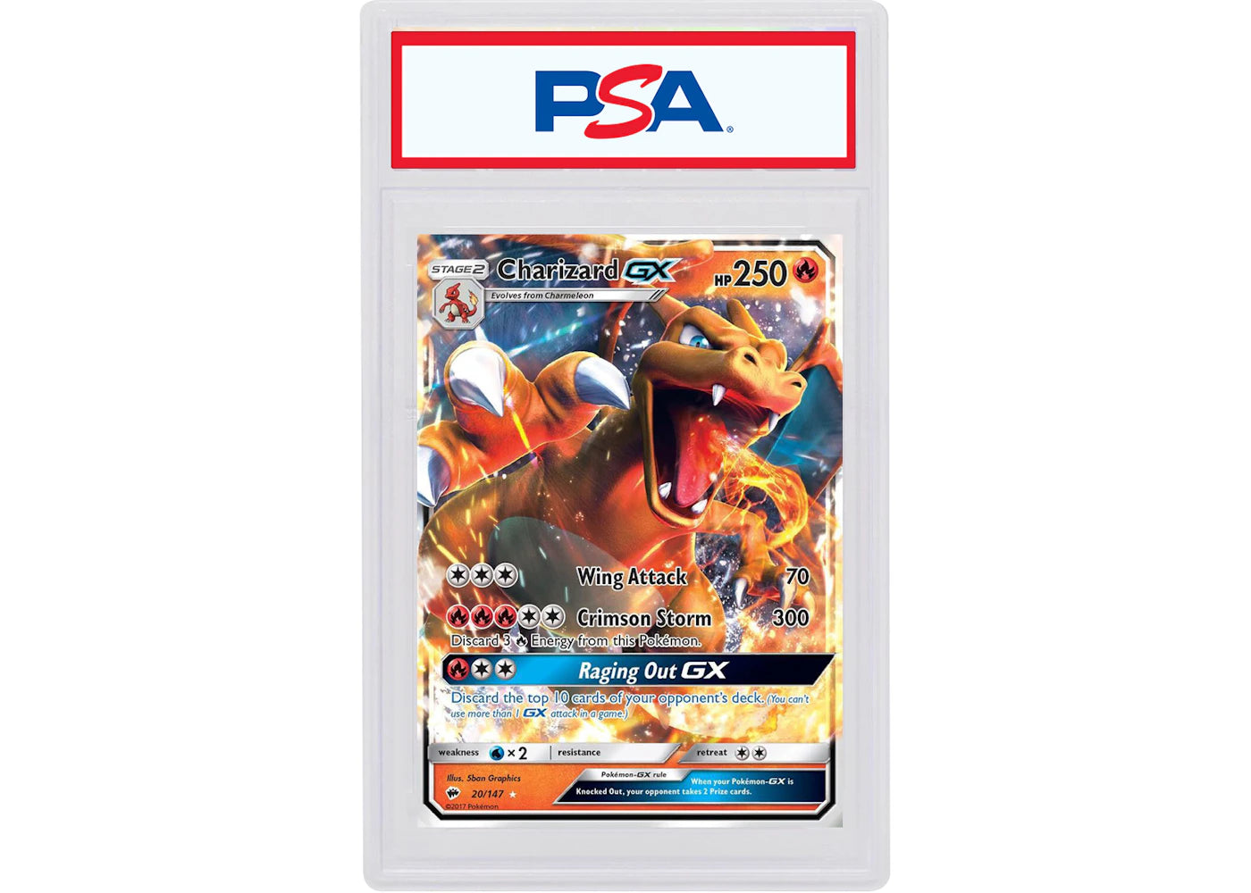 Charizard GX 2017 Pokémon Sun & Moon Burning Shadows #20/147 (PSA or BGS Graded)