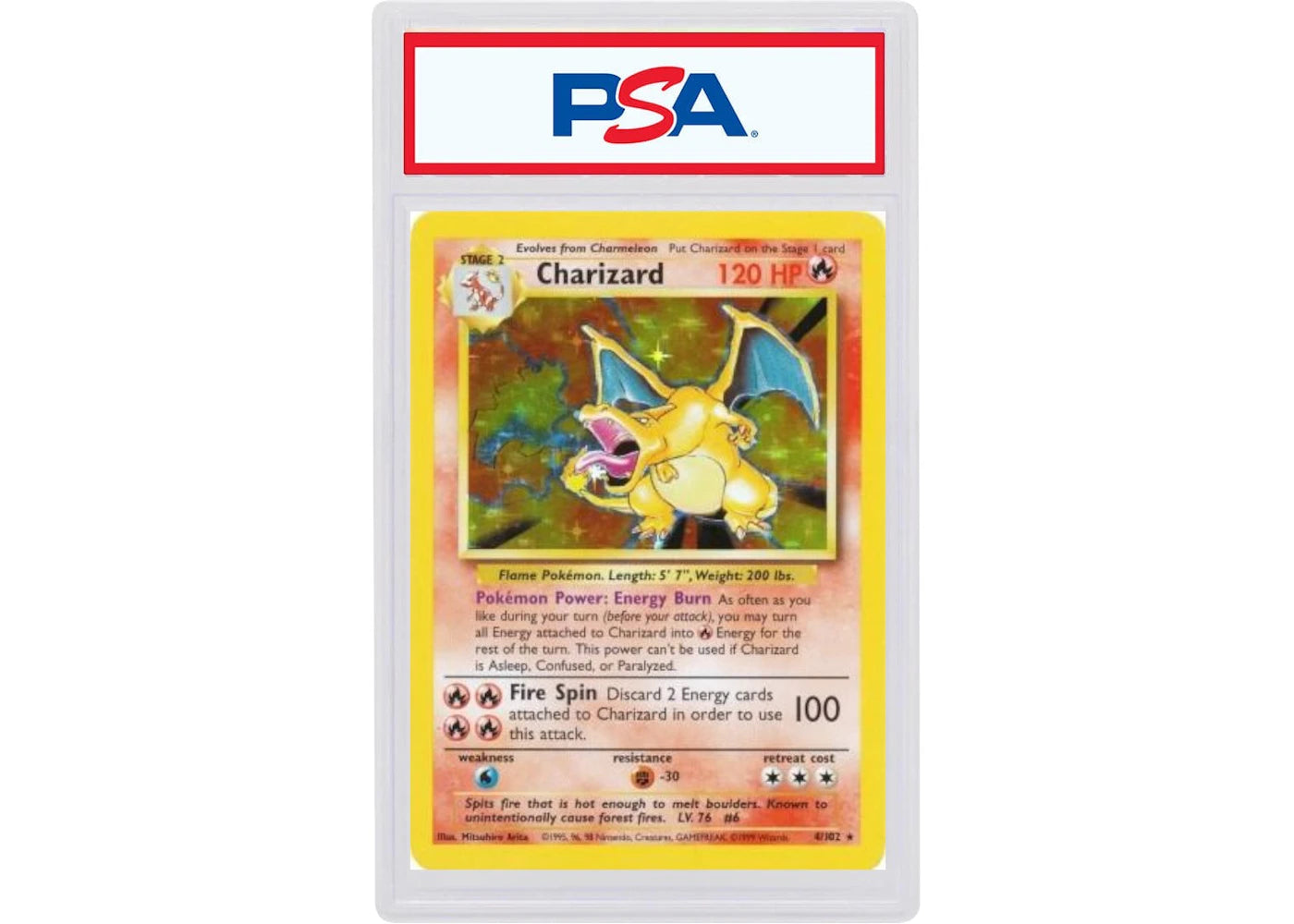 Charizard-Holo 1999 Pokémon Base Set Shadow #4/102 (PSA or BGS Graded)