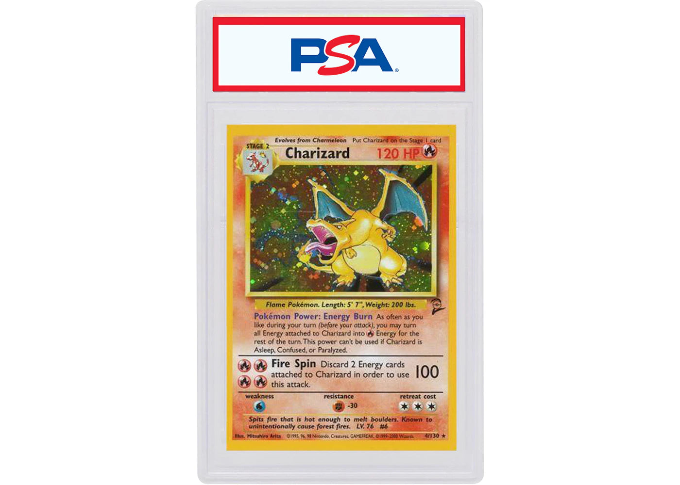 Charizard-Holo 2000 Pokemon TCG Base Set 2 #4/130 (PSA or BGS Graded)