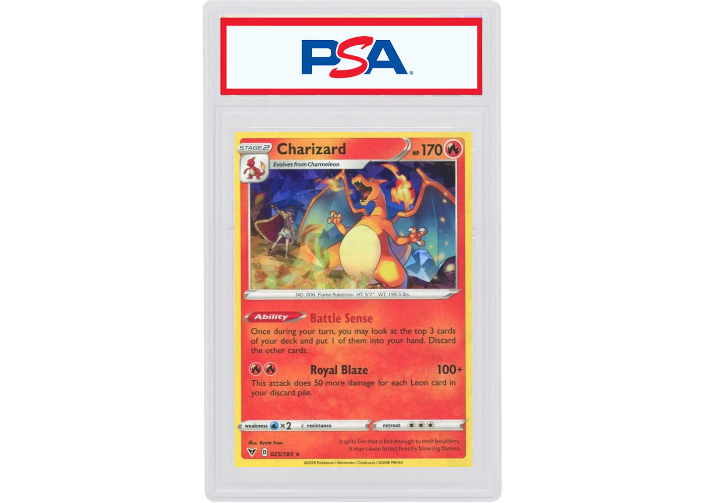 Charizard-Holo Cracked Ice 2020 Pokémon Sword & Shield Vivid Voltage #025/185 (PSA or BGS Graded)