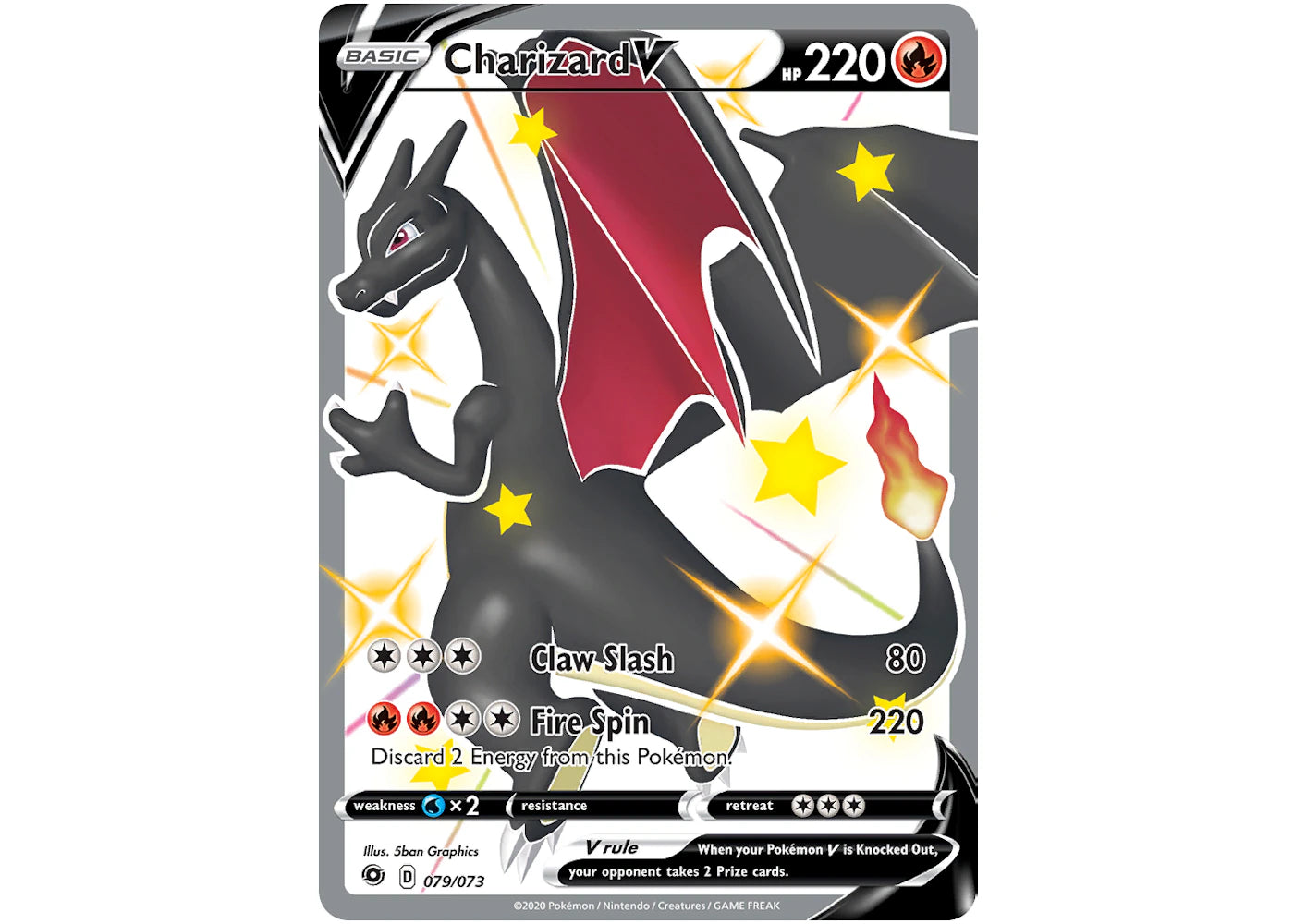 Charizard V Full Art 2020 Pokémon TCG Sword & Shield Champion's Path Secret #079 (Ungraded)