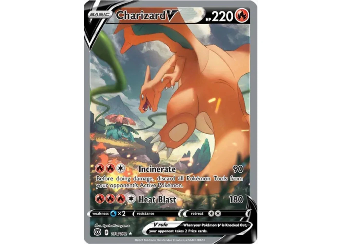 Charizard V 2022 Pokémon TCG Sword & Shield Brilliant Stars Alternate Full Art #154 (Ungraded)