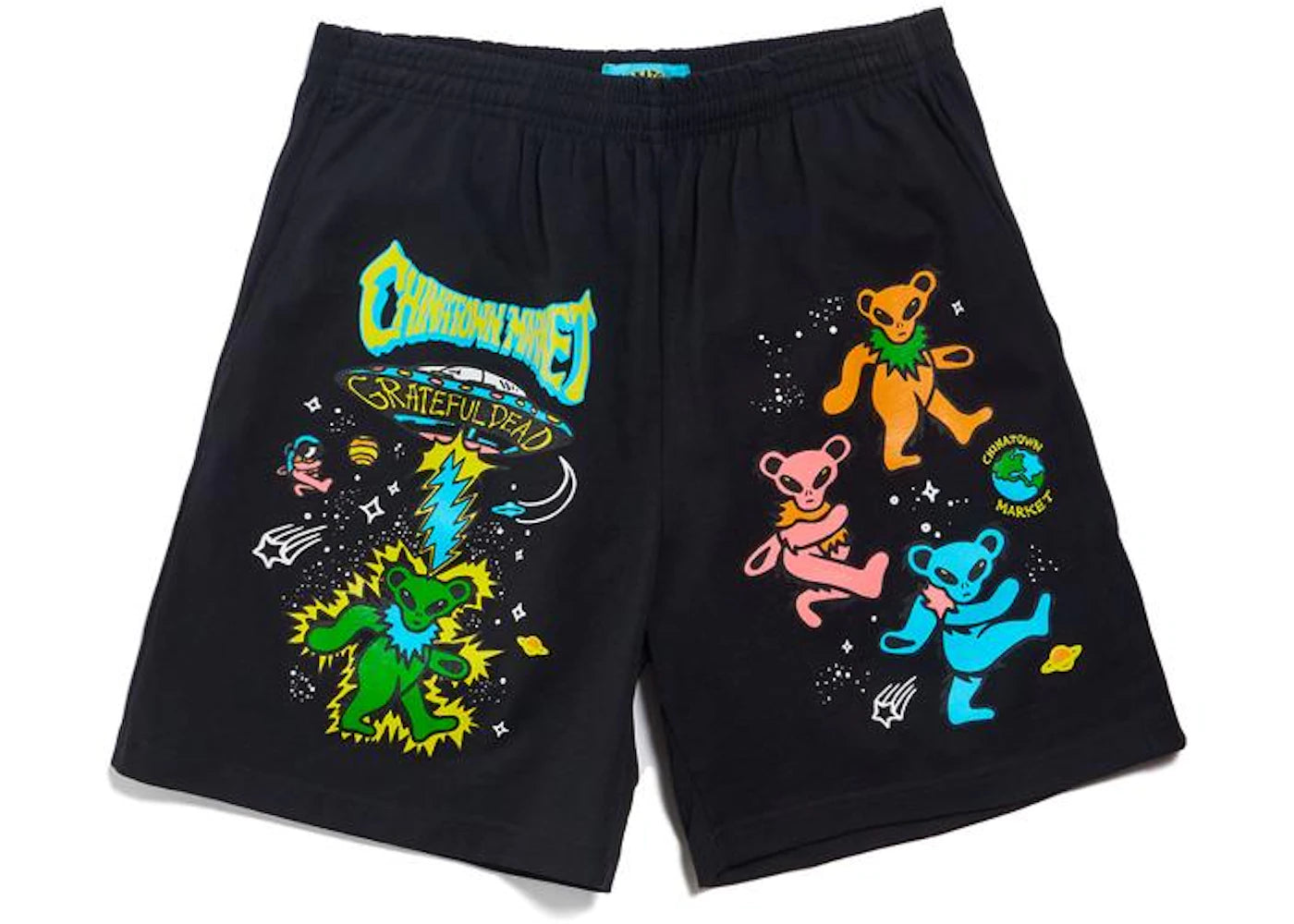 Market Grateful Dead Space Bears Shorts Black