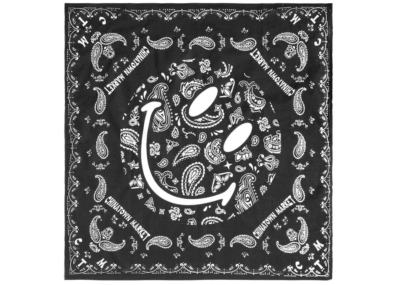 Market x YG 4hunnid Paisley Smiley Bandana Black