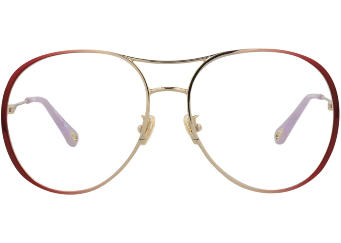Chloe Aviator-Frame Metal Optical Frames Burgundy Burgundy Transparent (CH0019O-30009854-002)