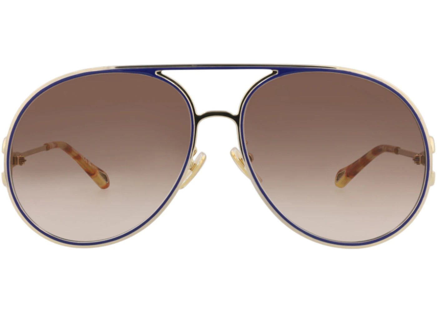 Chloe Aviator-Frame Metal Sunglasses Gold Gold Brown (CH0145S-30013642-003)