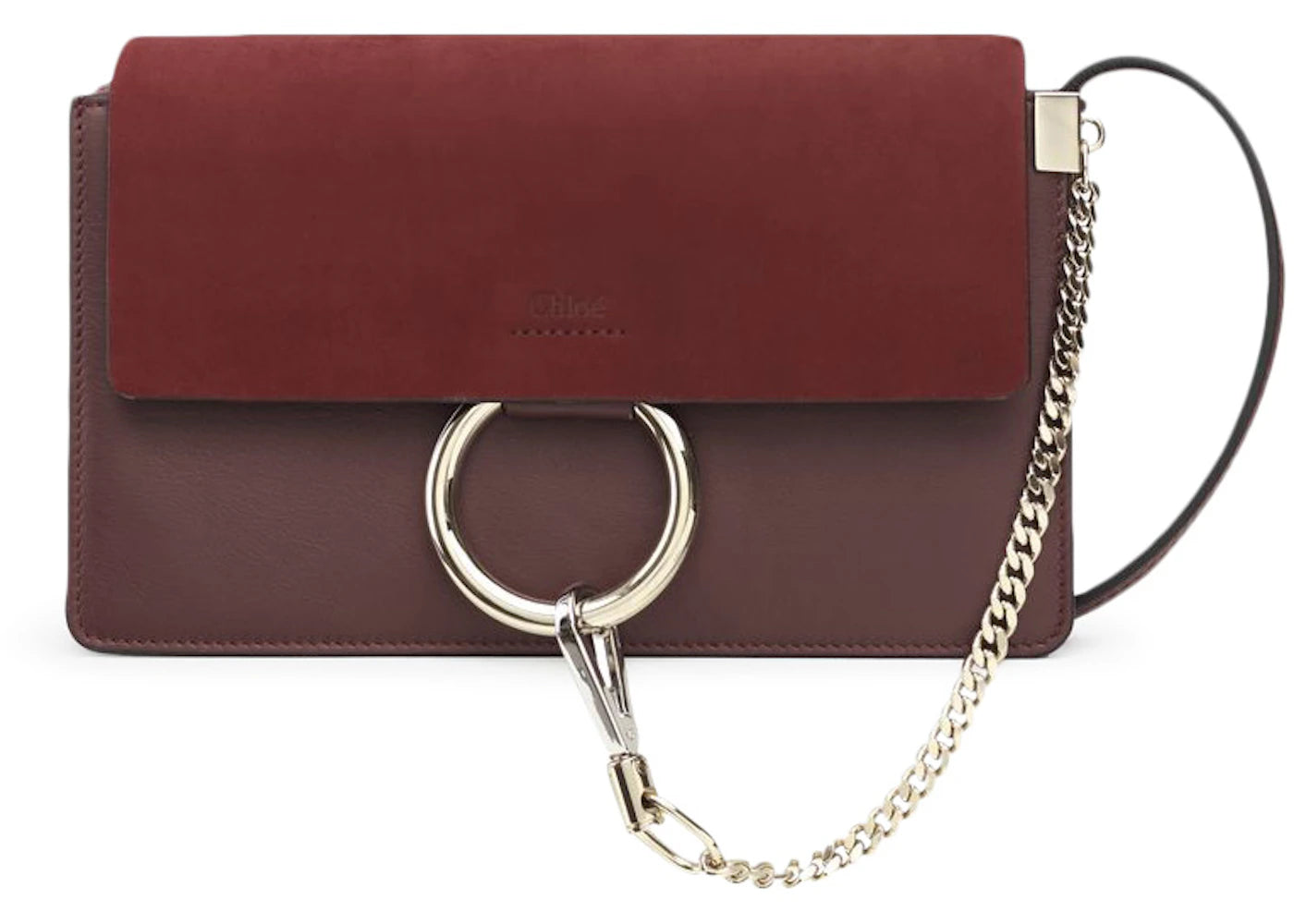 Chloe Faye Smooth/Suede Small Plum Purple